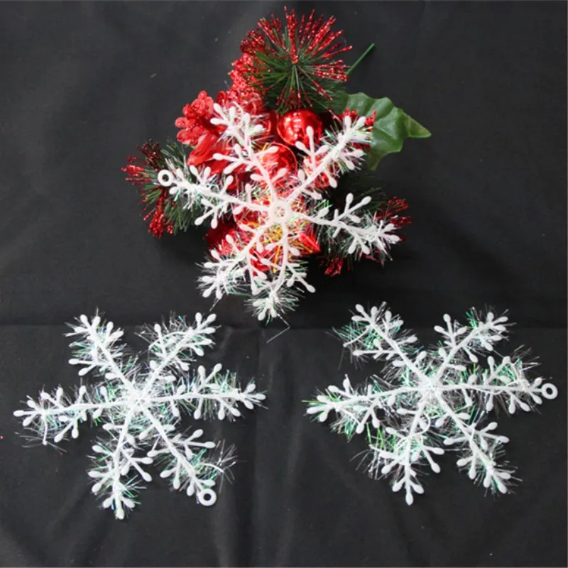 

eTya 15Pcs(5 bags) 11CM Christmas Snow Flakes White Snowflake Ornaments Christmas Tree Decortion Gifts Festival Party Home Decor