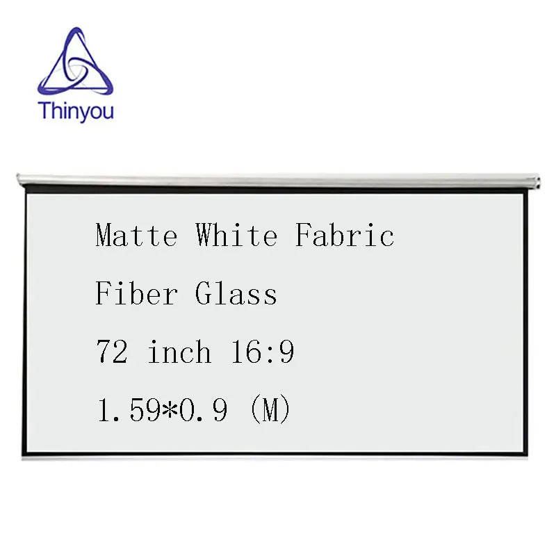 Thinyou Matte White Fabric Fiber Glass Curtain font b projector b font screen 72 inch 16