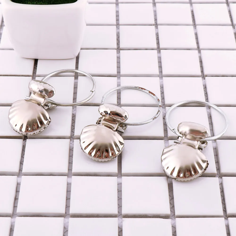 

6Pcs/Pack Curtain Accessories Shell Shape Stainless Steel Curtain Hook Clips Window Shower Curtain Rings Clamps Drapery Hook