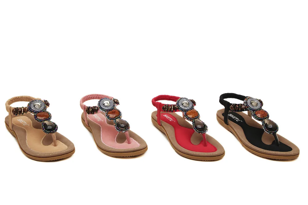 SIKETU/Новинка года; удобные женские сандалии в Корейском стиле; обувь на плоской подошве в богемном стиле с ремешками; зажим в форме шарика; Размеры 35-42