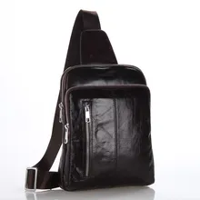 Maxdo High Quality Unisex Men Women Coffee Vintage Cowhide 100% Real First Layer Genuine Leather Chest Bags #M7215