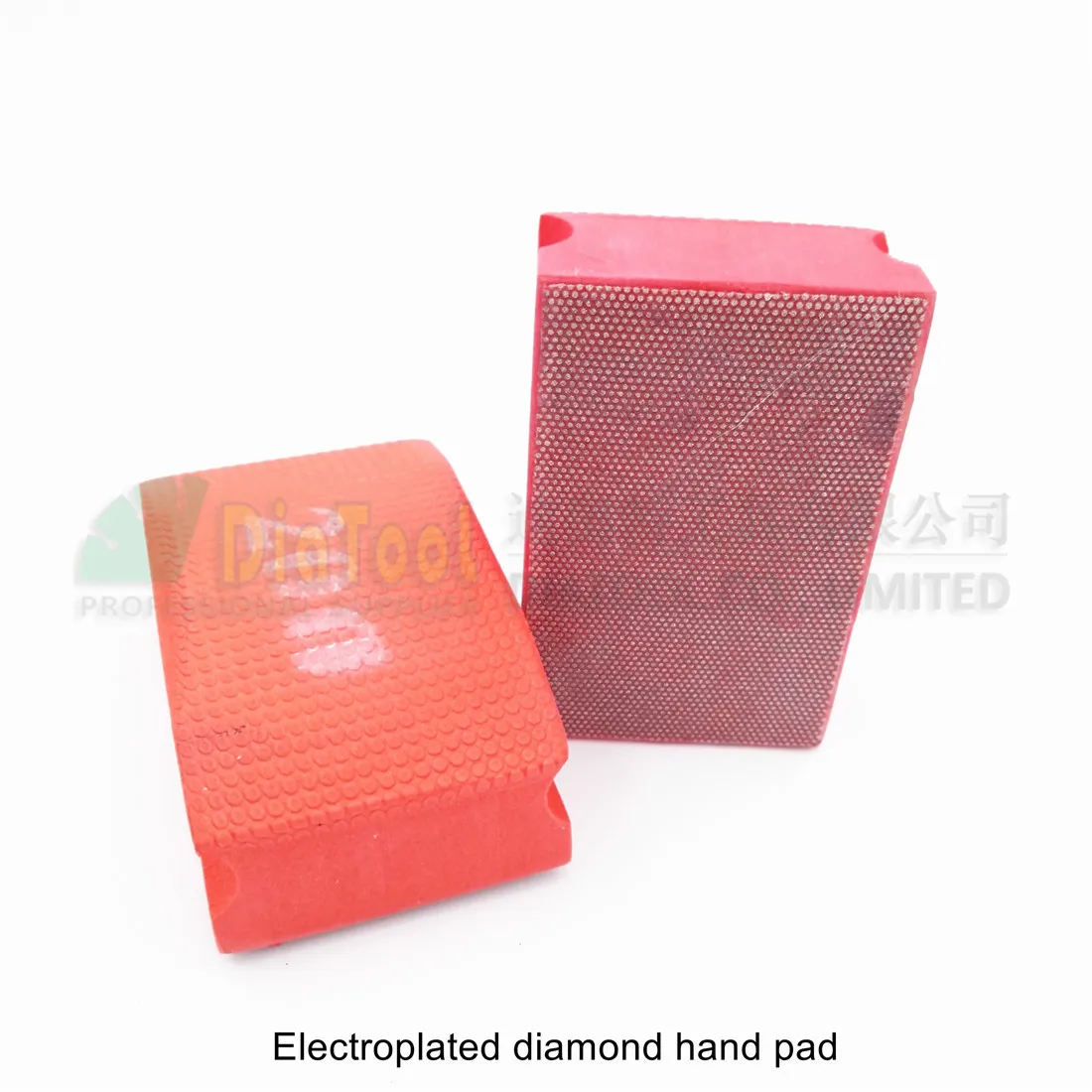 DIATOOL 2pcs Dotted electroplated diamond hand polishing pad 90X55MM #200 Hard Foam-backed Hand pad