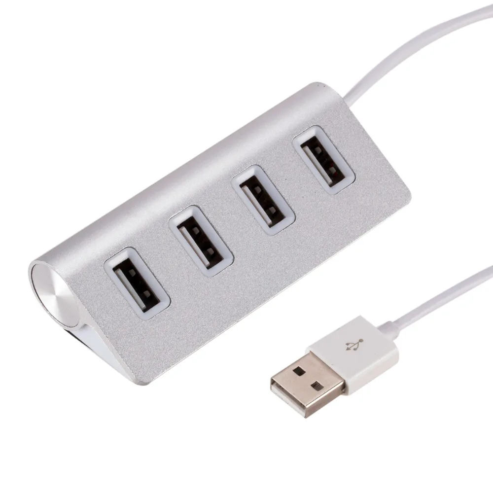 Usb-концентратор 2,0 высокоскоростной адаптер многопортовый usb-адаптер портативные концентраторы USB 4 порта серебро для портативных ПК Компьютерные аксессуары