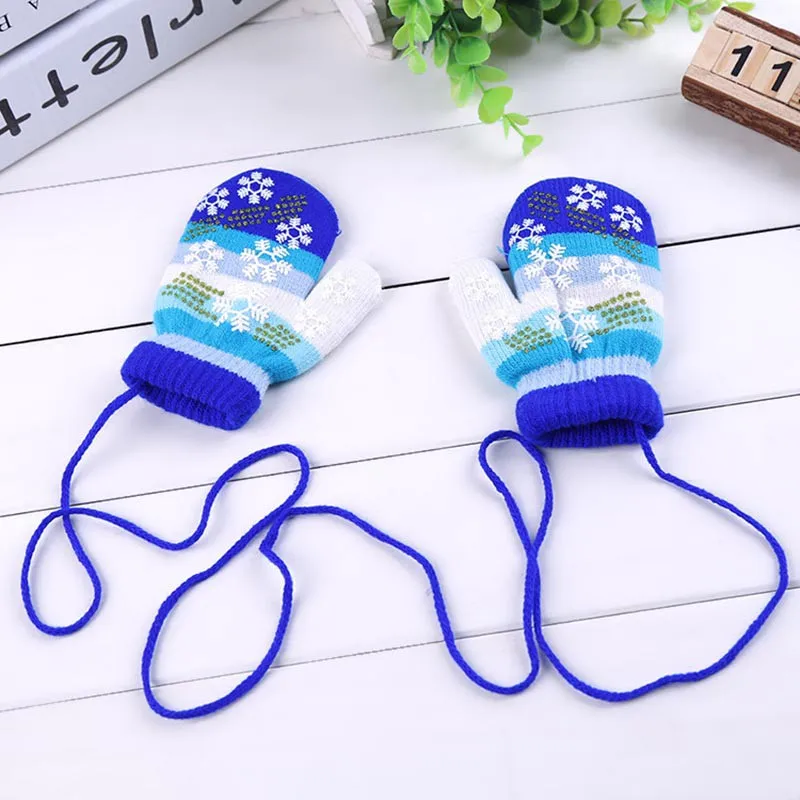 

Multi-style Autumn Winter Lanyard Gloves mitts Unisex Snowflake Pattern Halter Pack Gloves Children's Mittens Accessories Colo