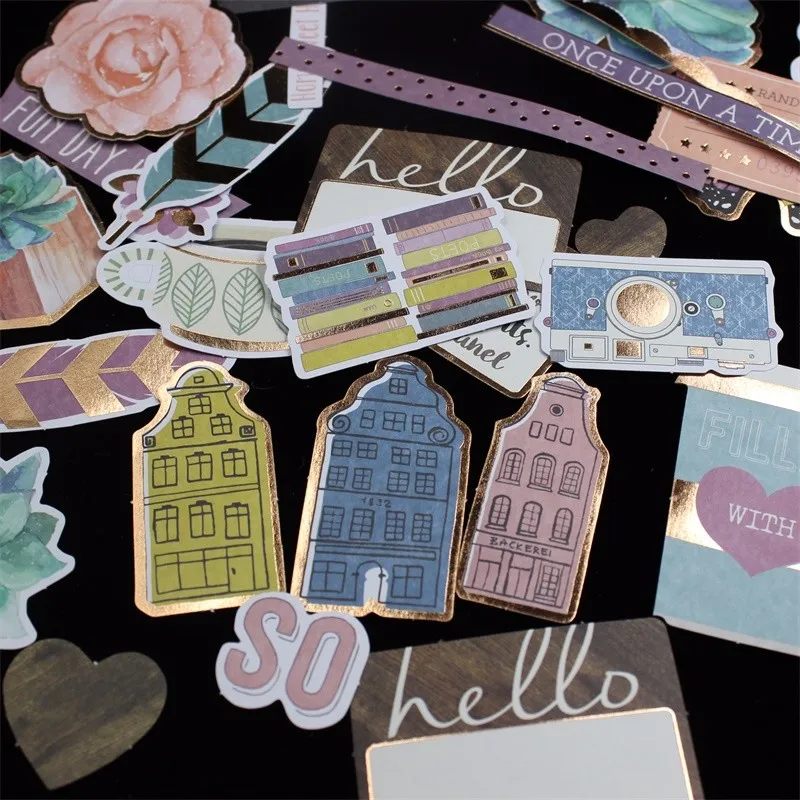 

KSCRAFT 106pcs Colorful Cardstock Die Cuts for Scrapbooking Happy Planner/Card Making/Journaling Project