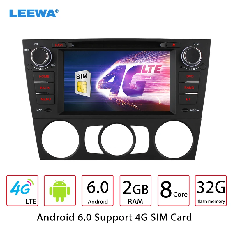 Cheap LEEWA 7" Android 6.0 (64bit) 2G/32G/4G Octa Core Car DVD GPS Radio Head Unit For BMW E92 3 Series Coupe/E93 3 Series Cabriol 0