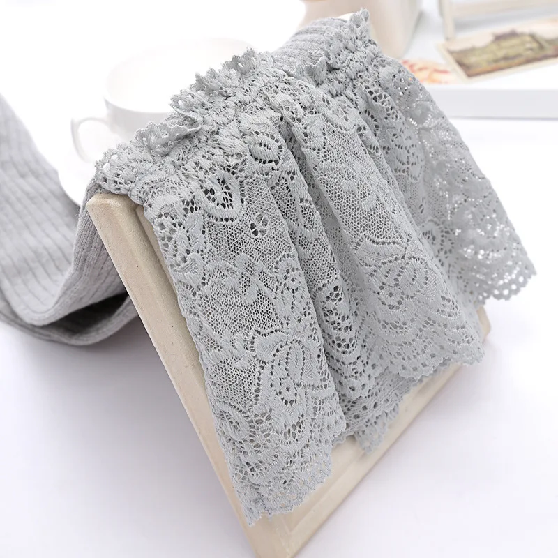 Fashion 7 Colors Hollow Sexy Knee Socks Warm Solid Cotton Striped Women Lace Stocking Autumn Spring Cotton Stockings Sexy Medias