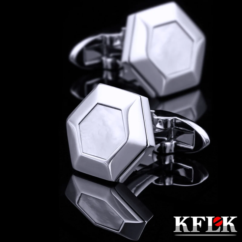 

KFLK Jewelry shirt Fashion cufflinks for mens Brand Cuff links Luxury Wedding Groom Button Shell male High Quality guests