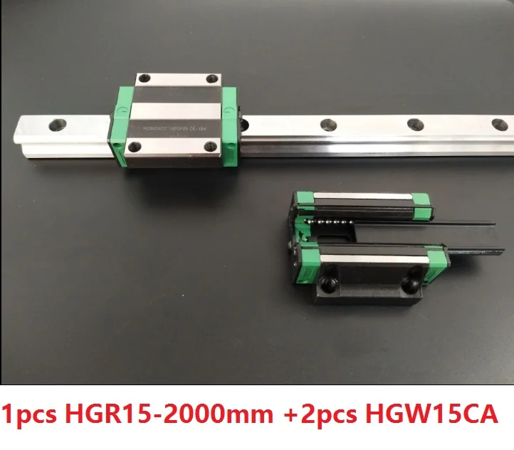 1 шт. линейная направляющая HGR15 2000 мм + 2 HGW15CA/HGW15CC линейные блоки каретки для ЧПУ