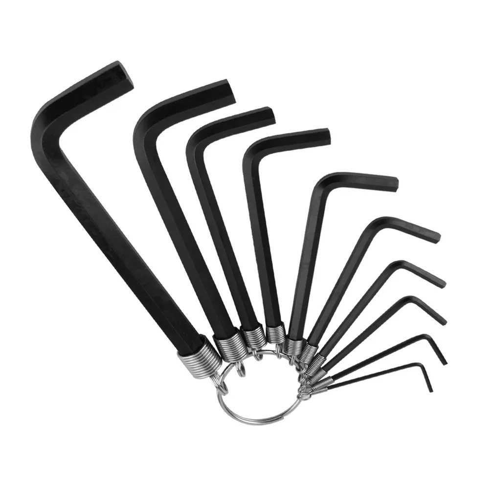 10 Pcs Practical Hexagon Key Set Allen Wrench Set 1.5mm 2mm 2.5mm 3mm 3.5mm 4mm 5mm 6mm 8mm 10mm