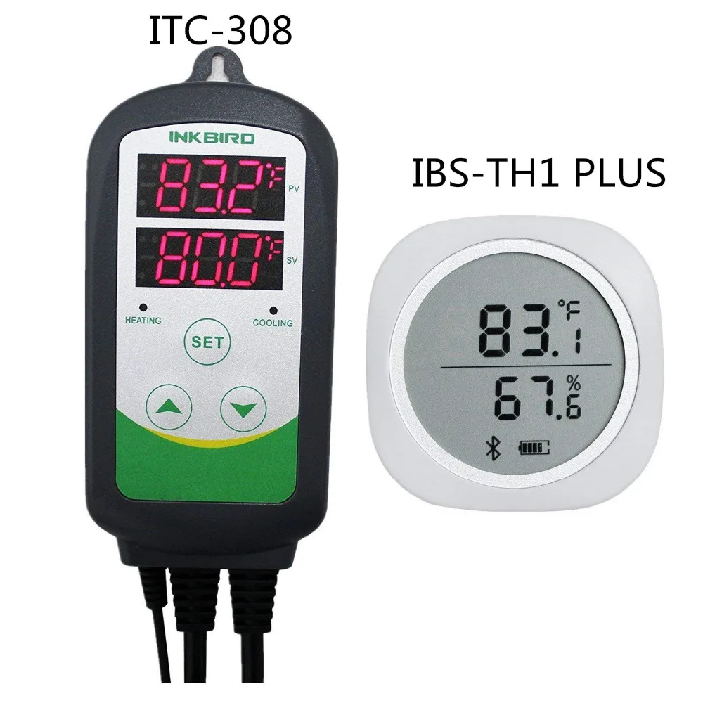 

Combo IBS-TH1 PLUS Bluetooth Wireless Magnetic Monitor Smart Sensor Data Logger + ITC-308 Heater & Cooler Temperature Controller