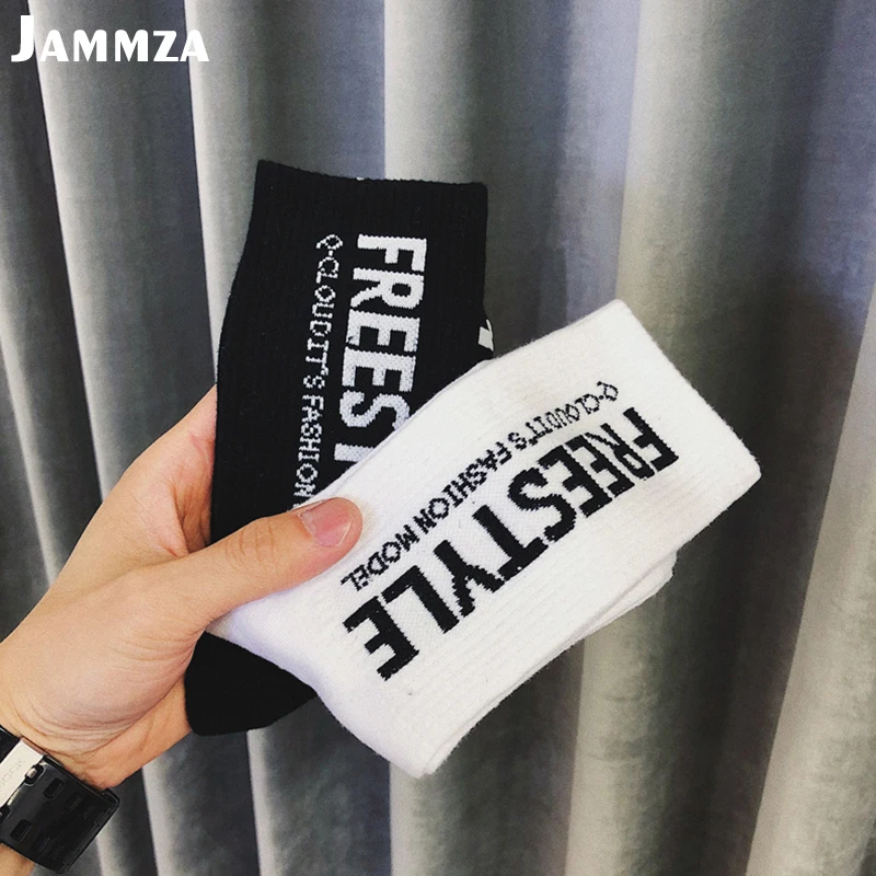 

Fashion Harajuku Men Socks Winter Free Style Compression Funny Socks Letter FreeStyle Women Men Unisex Novelty Skateboard Socks