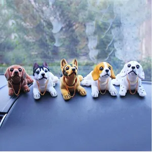 Bobble Head Dog Car Dashboard Doll Auto Shaking Head Toy Ornaments Nodding Dog Car Interior Furnishings Decoration Gift