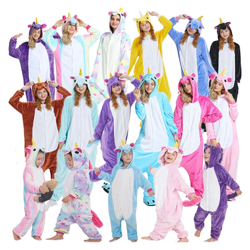 

New Kugurumi flannel Overall pajamas set new rnio Women winter pijama Stitch Kegurumi cartoon animals onesie sleepwear Unisex