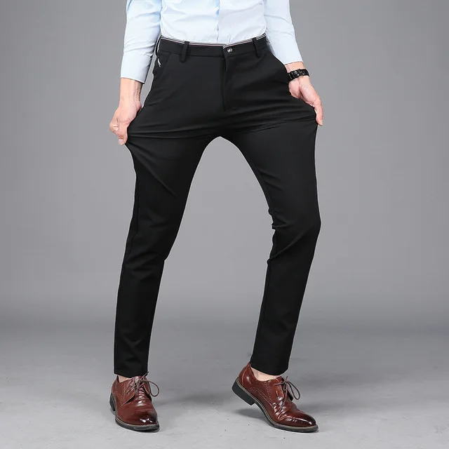 Mens Dress Formal Suit Trousers Stretch Slim Fit Suits Pants for Men Office Pants Men Business Casual Skinny Trousers Black Blue Mens Dress Formal Suit Trousers Stretch Slim Fit Suits Pants for Men Office Pants Men Business Casual Skinny Trousers Black Blue