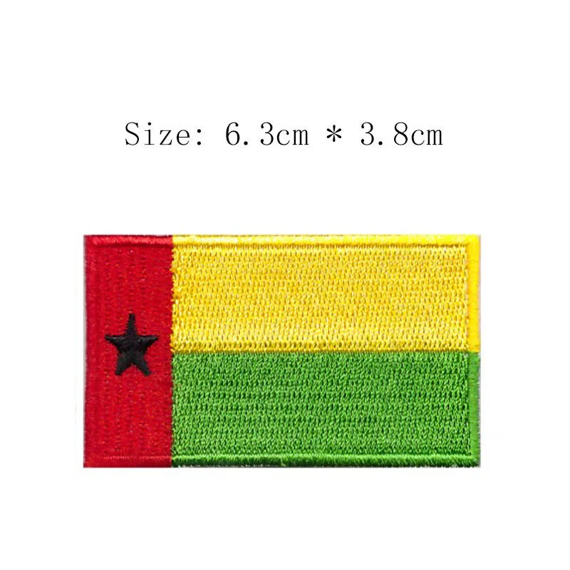 Guinea Bissau flag patch with star red yellow green MC coat Wholesale iron on sew left chest shirts|Patches| - AliExpress