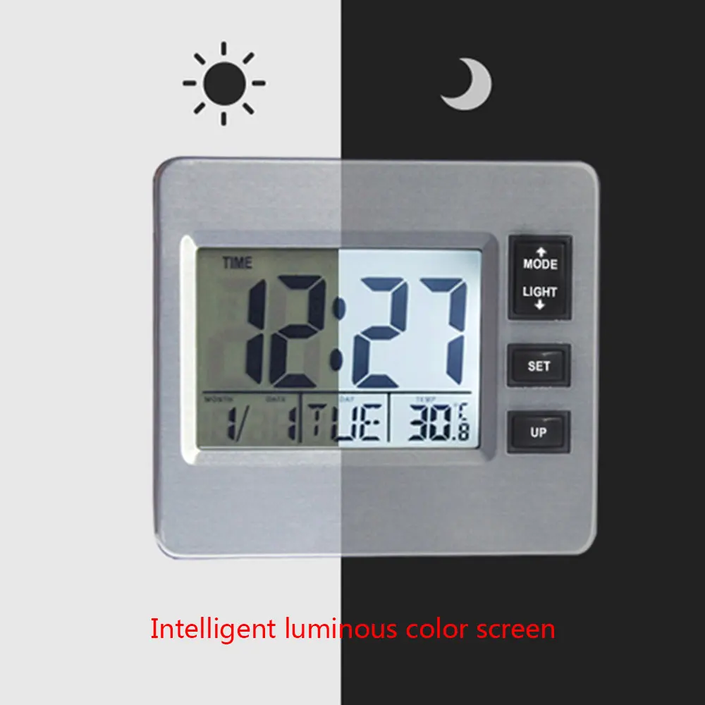 Светодиодный Будильник цифровые настенные часы влажность подростков диммер подсветка Универсальный цифровой будильник стильный дисплей даты