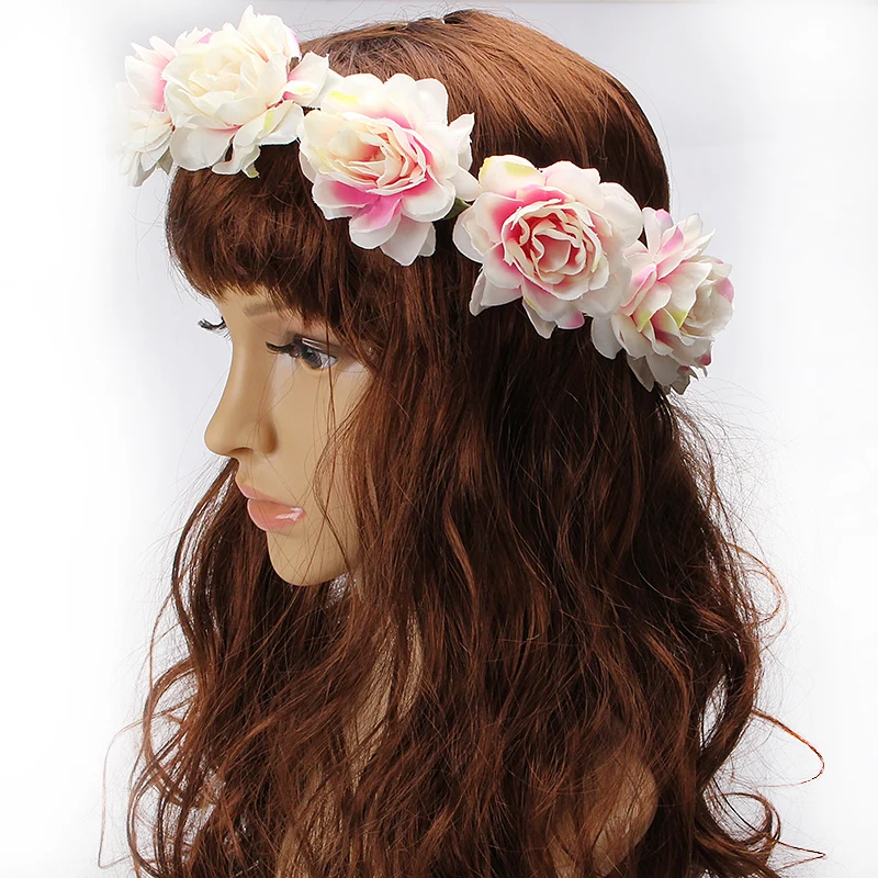 MISM женский красивый цветочный венок ободок цветок ободок для волос Девочки Свадьба Вечеринка фестиваль украшение головы гирлянда лента для волос диадема для девушки