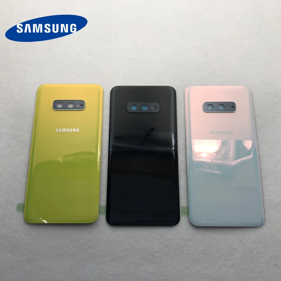 Стеклянная задняя крышка аккумулятора для Samsung Galaxy S10e G970 G970F корпуса с объективом