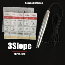 Новинка 600D-G 10 шт. перманентные иглы для макияжа 3 наклонные иглы для бровей и губ для Nouveau роторные машины комплекты ручек