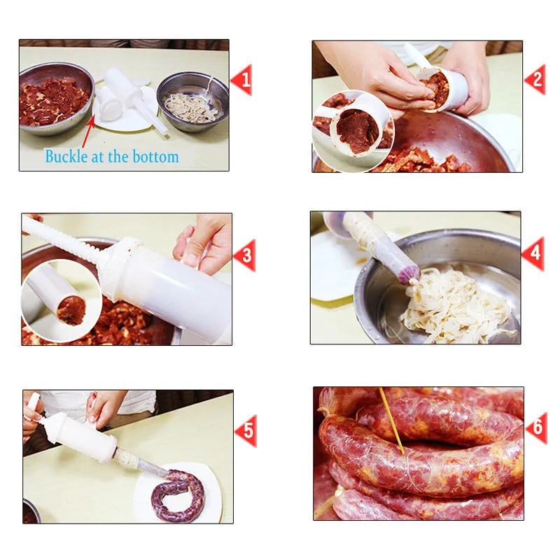 Ручное мясо колбаса машина наполнителя сосиски, салями и воронки ручной работы мясо колбаса Stuffers набор