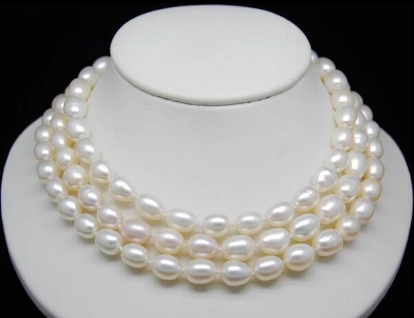 

Miss charm Jew.667 Fine 8-9mm AAA+ white pearl necklaces 68"Long AAA
