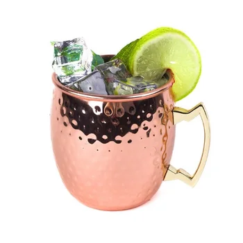 

25pcs/lot Hammered Copper Plated Stainless Steel Moscow Mule Mug Drum-Type Beer Cup Coffe Mug Water Drinkware ZA6030