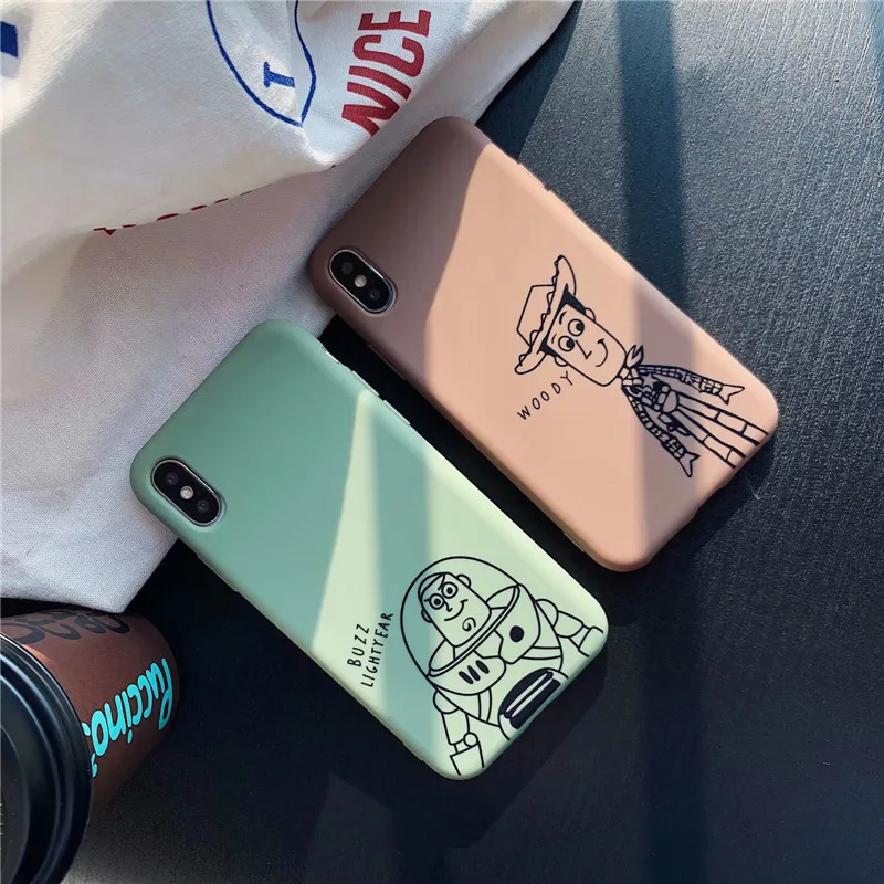 

JAMULAR Cute Cartoon Toy Story Buzz Lightyear Phone Case For iPhone XS MAX XR X 7 X 8 6 6s Plus Pattern Candy Soft Back Cover