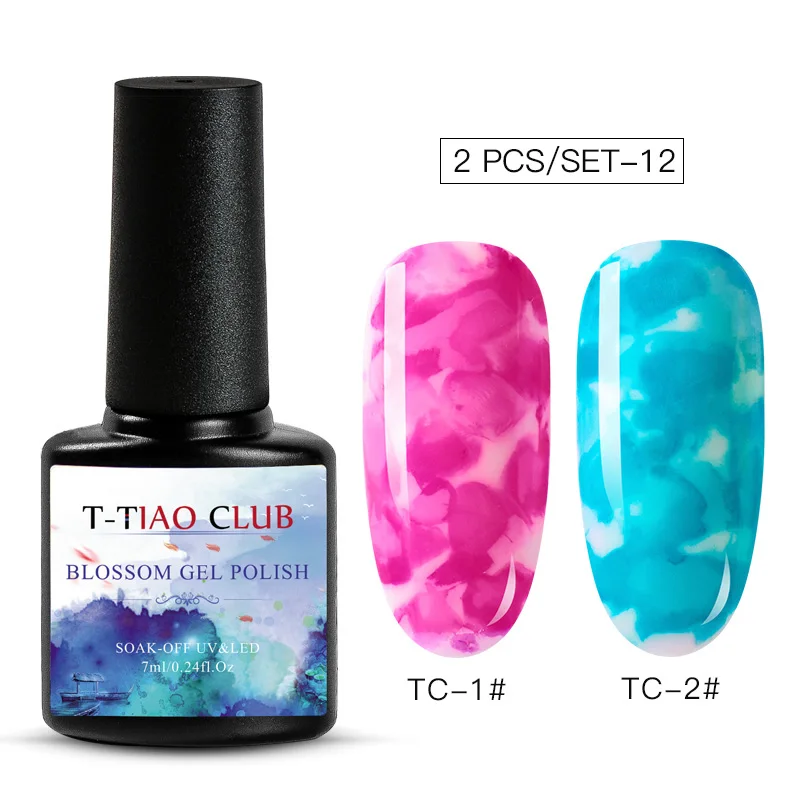 T-TIAO CLUB Blooming Painting Nail Gel Polish Effect Flower Blossom Nails Gel Soak off UV Gel Varnish Manicure Nail Art Lacquer - Цвет: EZH04511