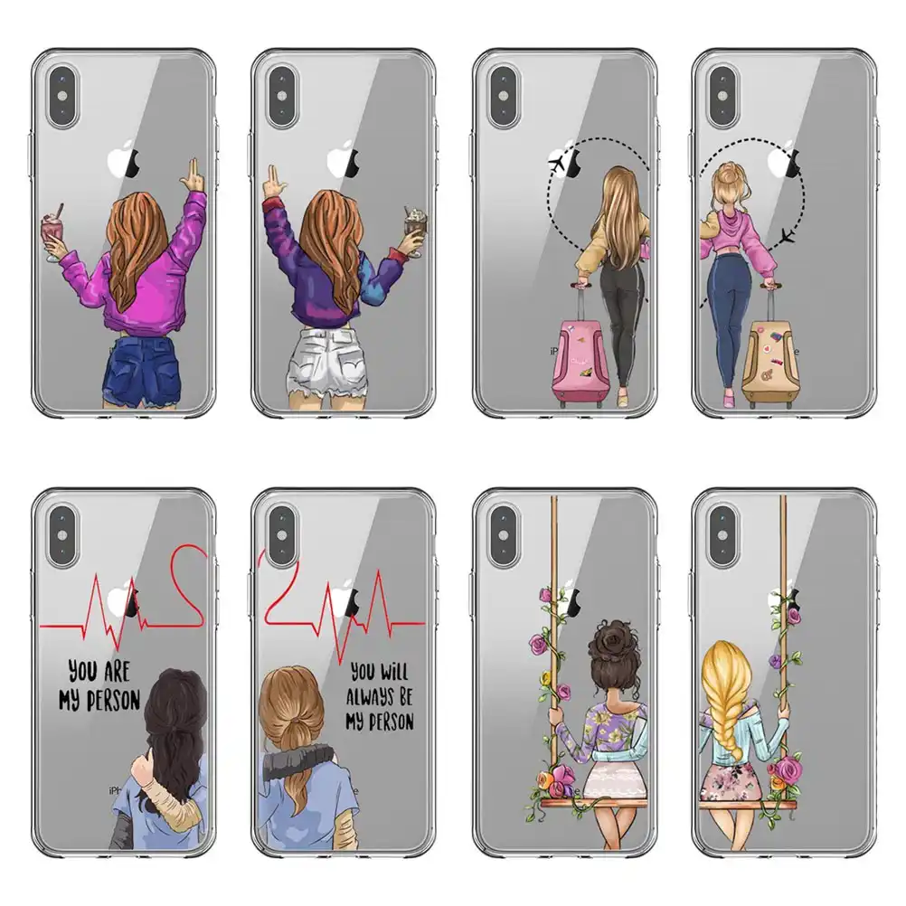 MaiYaCa Girls Blonde Best Friends BFF Matching Case For iphone