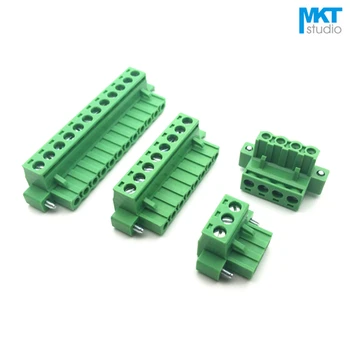 

100Pcs 8P 5.08mm Pitch Right Angle Female PCB Electrical Screw Terminal Block With Screw Fixed Hole Flange