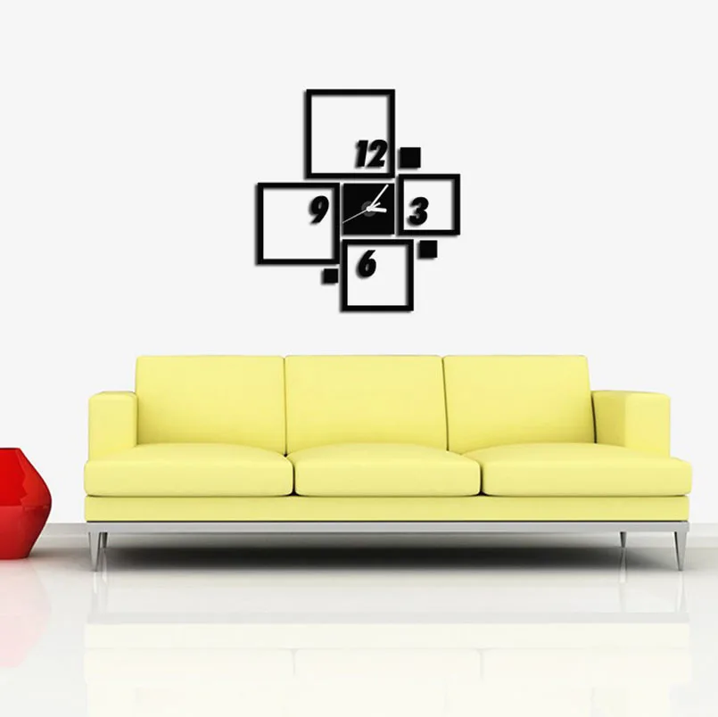 

New 3D Wall Clock Sticker Wall Stickers DIY Acrylic Mirror Stickers Decoration Living Room Sweeping Wall Clock Modern Design