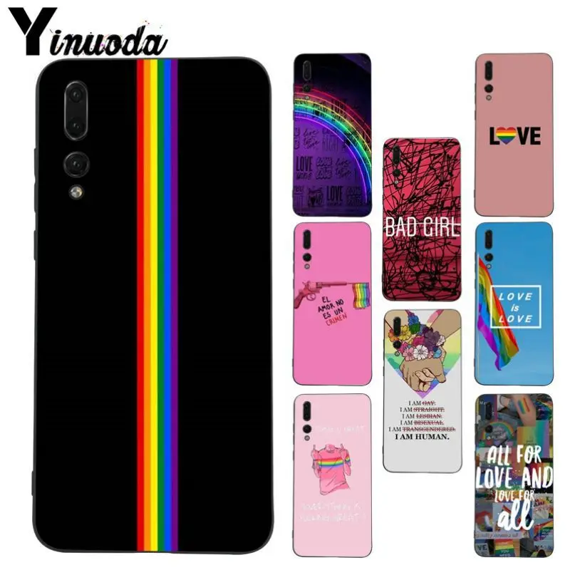 

Yinuoda black tpu Phone case cover for Huawei honor 20 8x 7a P20Lite P10 Plus Mate10Lite Mate20 P20 Pro LGBT Love is love case