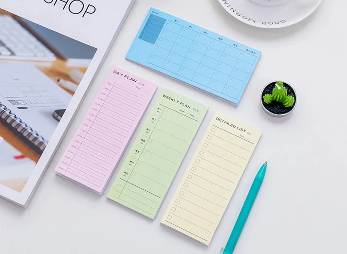 

Fresh daily moth weekly check list sticky notes memo pad planner pocket notebook Scratch Pad School Office Escolar Papelaria