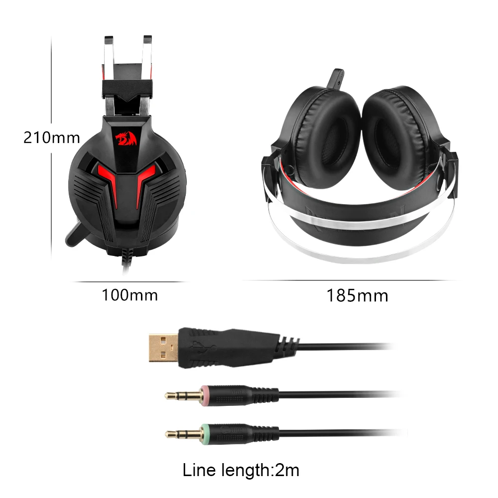 Игровая гарнитура Redragon H112 для геймера ПК PS4 переключатель Surround Pro Проводная