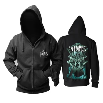 

Bloodhoof In Flames death Metal balck zipper Hoodie Asian Size