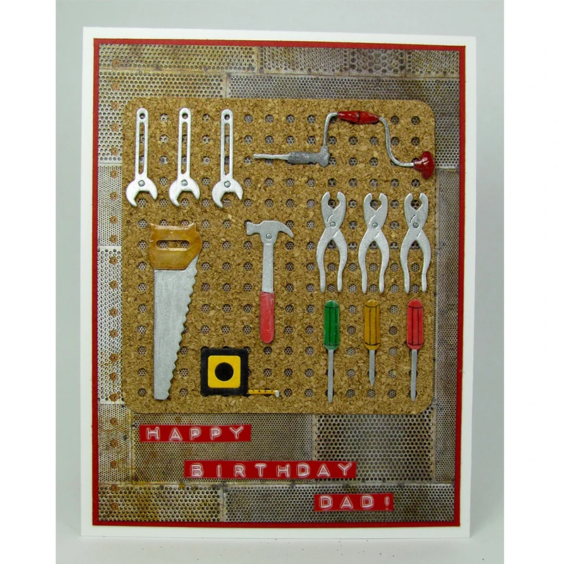 Saw Hammer Vice Wrench Sets Metal Cutting Dies Stencils For DIY Scrapbooking Decorative Embossing Suit Paper Cards Die Cutting