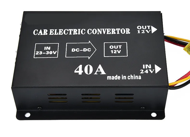

High Quality Auto Car Vehicle 40A DC 24V To 12V Efficient Power Supply Inverter Transformer Electric Convertor