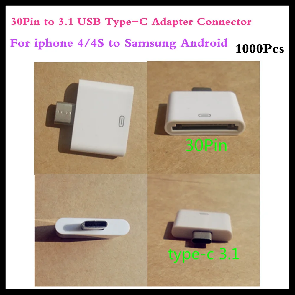 1000Pcs 30Pin Female to USB3.1 Type C Male Data Charger Connector