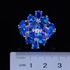 Brillante enorme azul Cubic Zirconia blanco CZ anillo de plata plateado V0165 ► Foto 2/4