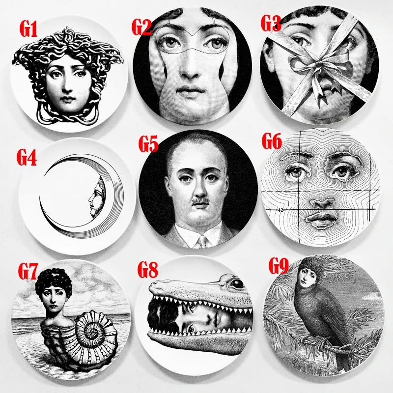 Винтажные принты rosenthal Piero fornasetti в пластинках, художественная тарелка для лица, Череп, на заказ, los platos, для искусства, спальни, дома, кафе, модные декоративные