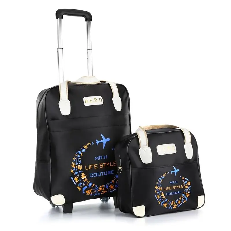 Rolling Luggage Travel Bag On Wheels Trolley suitcase with handbag go Shopping for Girls vs Women Boarding Trolley Luggage Sets