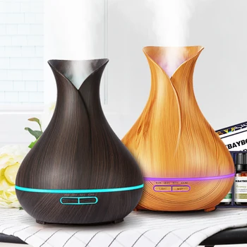 

400ml Air Humidifier Essential Oil Diffuser wood grain Aromatherapy diffusers Aroma purifier MistMaker led light for Home Office