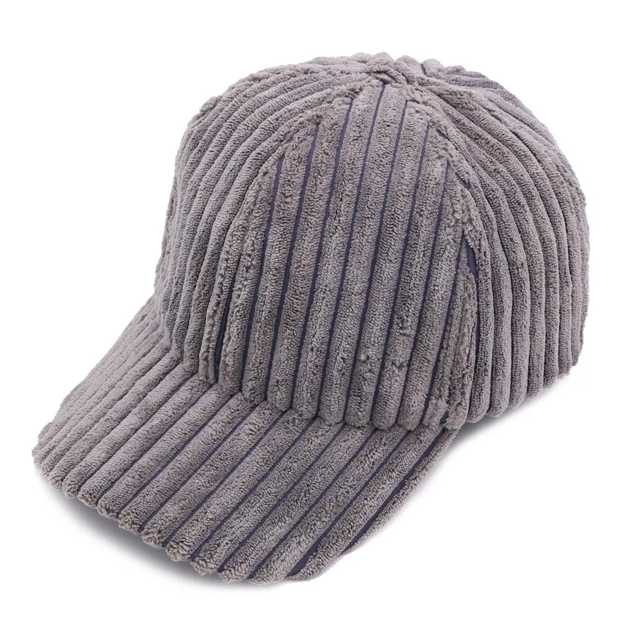 Зимние винтажные Вельветовые женские бейсболки Snapback уличные спортивные утолщенные женские шапки для отдыха с мяч из натурального меха енота - Цвет: Grey