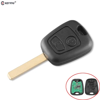 

KEYYOU 2 Buttons 433MHZ Remote Car Key Keyless For Peugeot 307 Citroen C1 C3 Car Key VA2 Blade With PCF7961 Chip