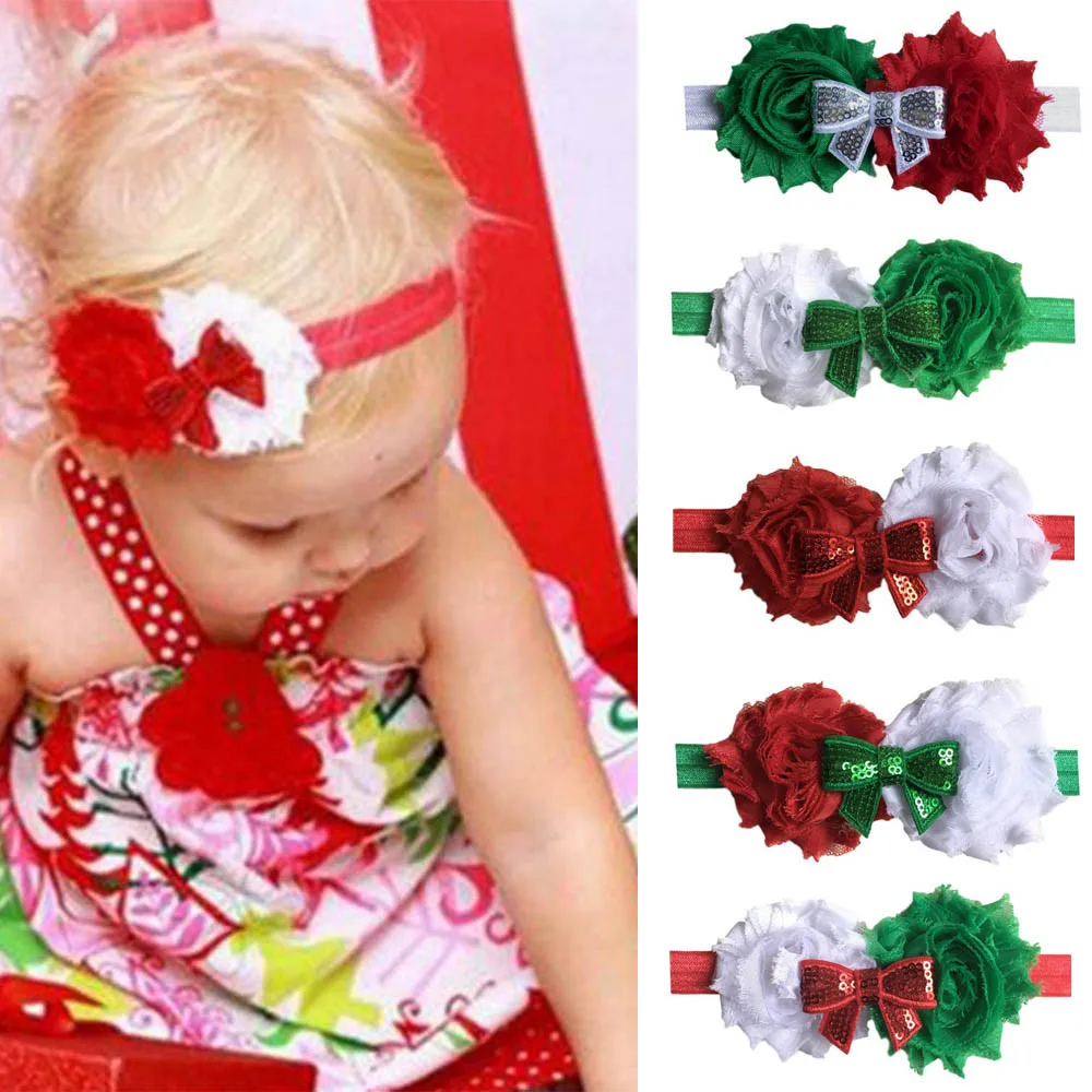 Kids Elastic Floral Christmas Headband Hair Girls baby Princess Hairband | Детская одежда и обувь