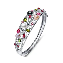 [Meibapj] Настоящее 925 чистого серебра высокое качество Феникс красочный браслет для Для женщин настоящий природный жемчуг браслет ювелирные подарочные коробки