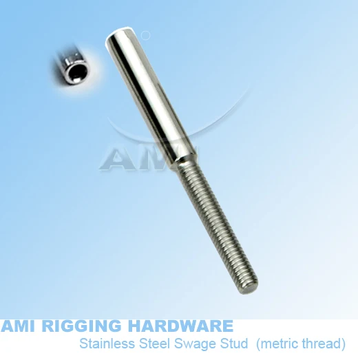 

Swage stud 4mm wire M6 Right hand thread 65mm T02-0406-01 wire end terminal stainless steel 316 cable fittings railings