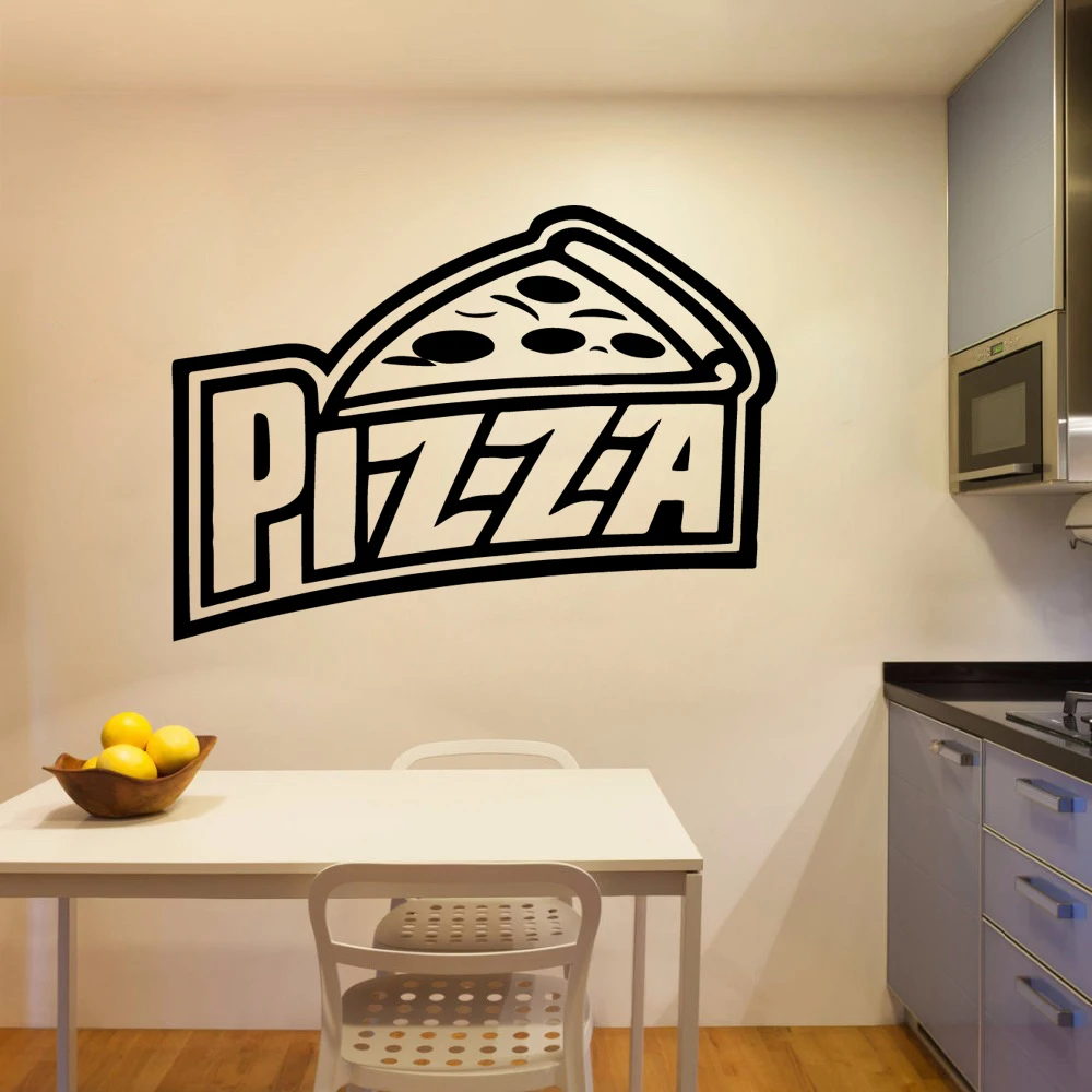 Creative Pizza Wall Stickers Pvc Wall Decals For Kitchen Room Vinyl Mural Commercial decoration chamber adesivi pareti
