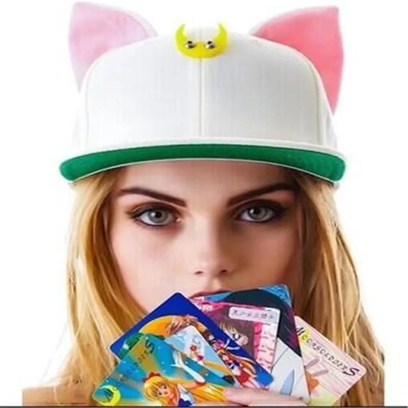 Prix pour New Sailor mignon snapback2016 chat oreilles plat le long du hip-hop Casquette de Baseball gorras os Prix pour New Sailor mignon snapback2016 chat oreilles plat le long du hip-hop Casquette de Baseball gorras os